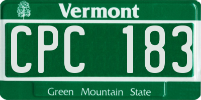VT license plate CPC183