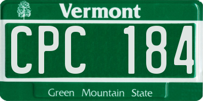 VT license plate CPC184
