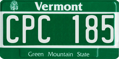 VT license plate CPC185