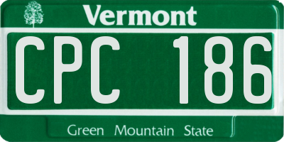 VT license plate CPC186