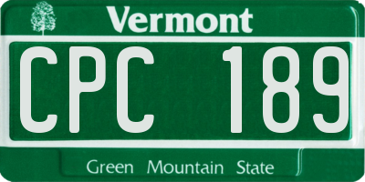 VT license plate CPC189