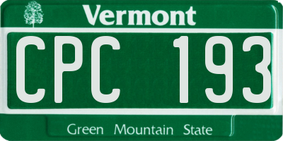 VT license plate CPC193