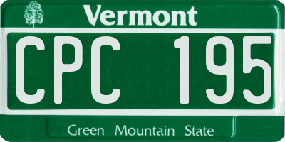 VT license plate CPC195