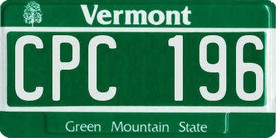 VT license plate CPC196