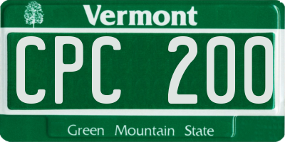 VT license plate CPC200