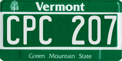 VT license plate CPC207