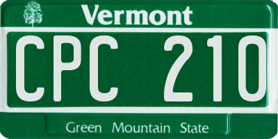 VT license plate CPC210