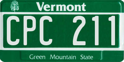 VT license plate CPC211