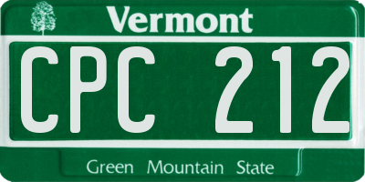 VT license plate CPC212
