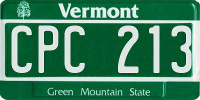 VT license plate CPC213