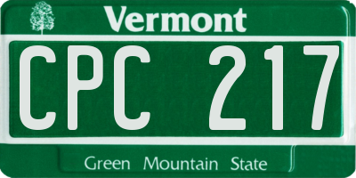 VT license plate CPC217