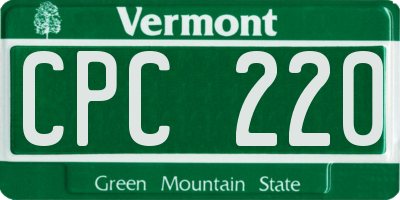 VT license plate CPC220