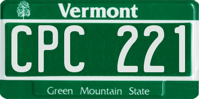 VT license plate CPC221