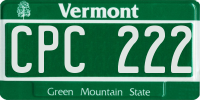 VT license plate CPC222