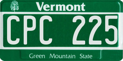 VT license plate CPC225