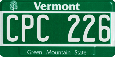 VT license plate CPC226