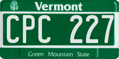 VT license plate CPC227