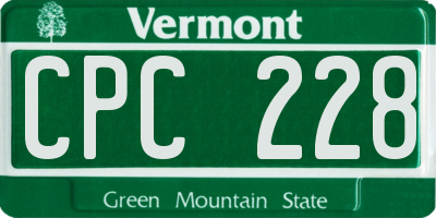 VT license plate CPC228