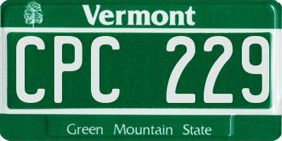 VT license plate CPC229