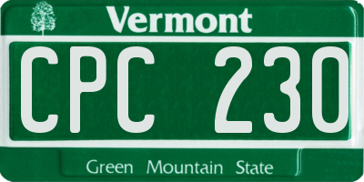 VT license plate CPC230