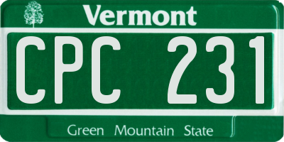 VT license plate CPC231