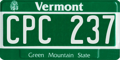 VT license plate CPC237