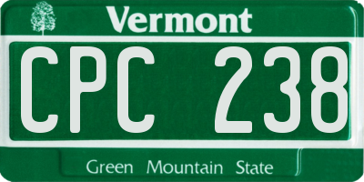 VT license plate CPC238