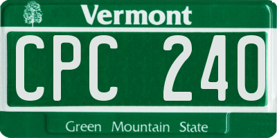 VT license plate CPC240