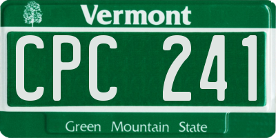 VT license plate CPC241