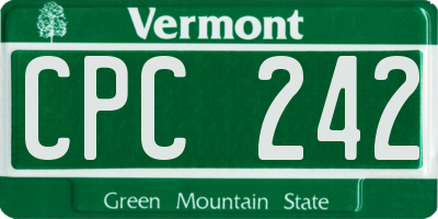 VT license plate CPC242