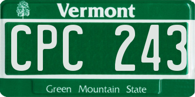 VT license plate CPC243