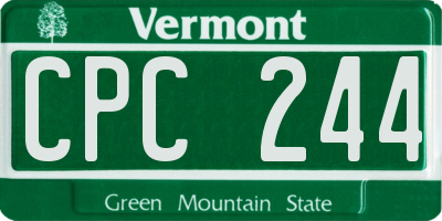 VT license plate CPC244
