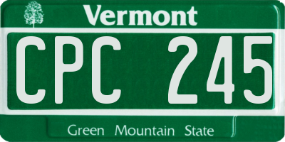 VT license plate CPC245