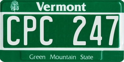 VT license plate CPC247