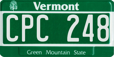 VT license plate CPC248