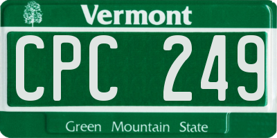 VT license plate CPC249