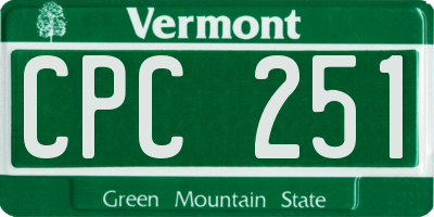 VT license plate CPC251