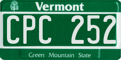 VT license plate CPC252