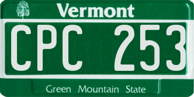 VT license plate CPC253