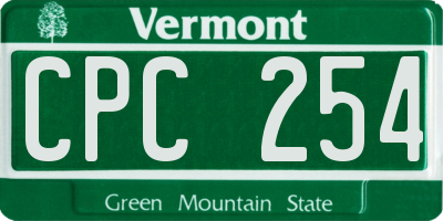 VT license plate CPC254