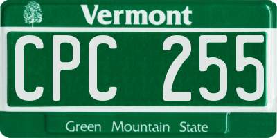 VT license plate CPC255