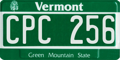 VT license plate CPC256
