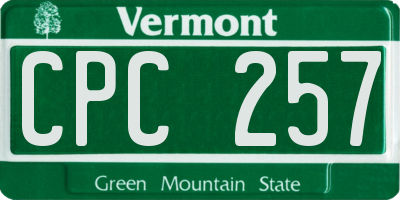 VT license plate CPC257