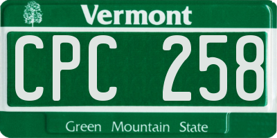 VT license plate CPC258