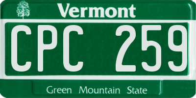 VT license plate CPC259