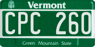 VT license plate CPC260