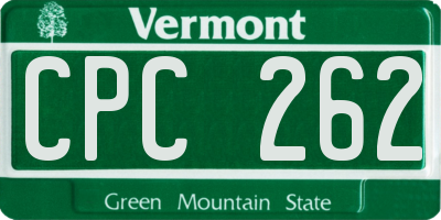VT license plate CPC262