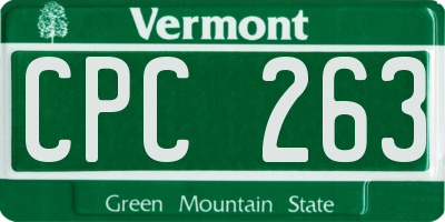 VT license plate CPC263