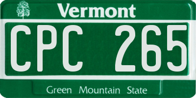 VT license plate CPC265