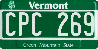 VT license plate CPC269